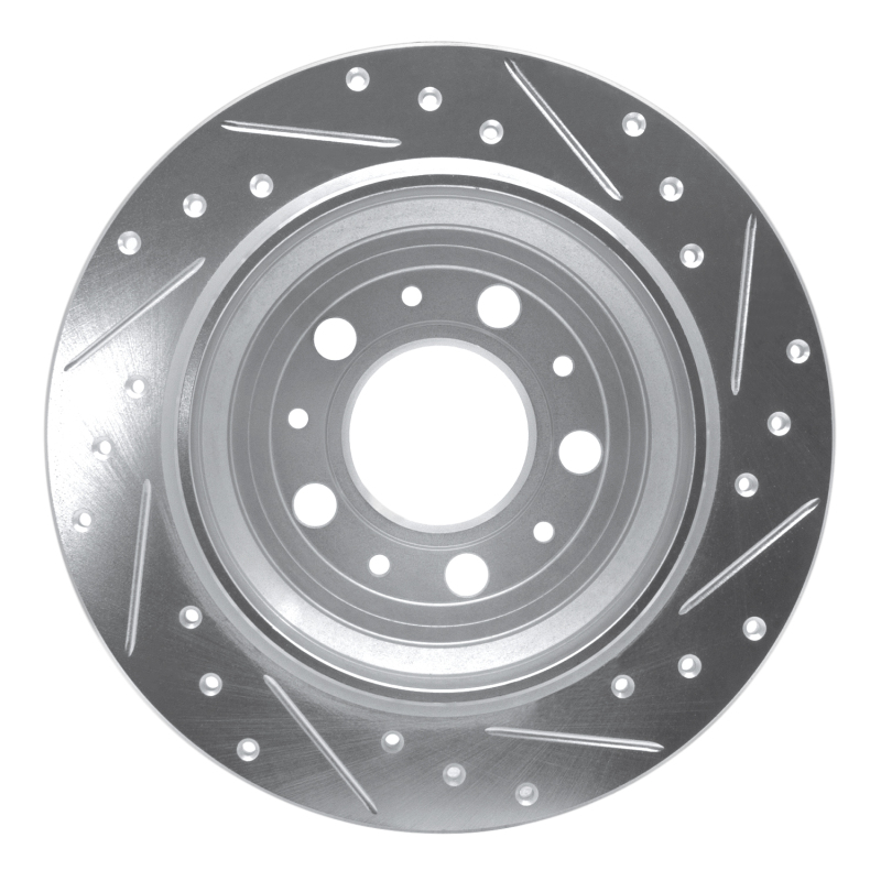 Volvo V70 Brake Rotor (1) - Rear Left - R1 Concepts - Drilled & Slotted - Silver - `99-`00